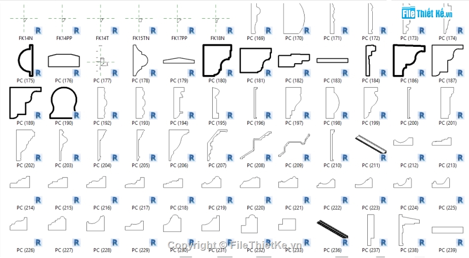 phào chỉ cổ điển,cổ điển,phào chỉ cổ điển Revit,tổng hợp các mẫu