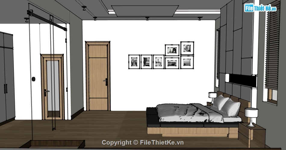 sketchup Phòng ngủ,file su phòng ngủ,phòng ngủ model su,file sketchup phòng ngủ