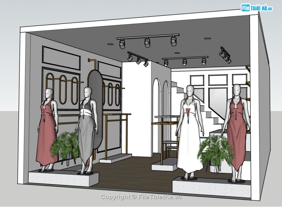 model su shop quần áo,sketchup quán quần áo,su quán quần áo