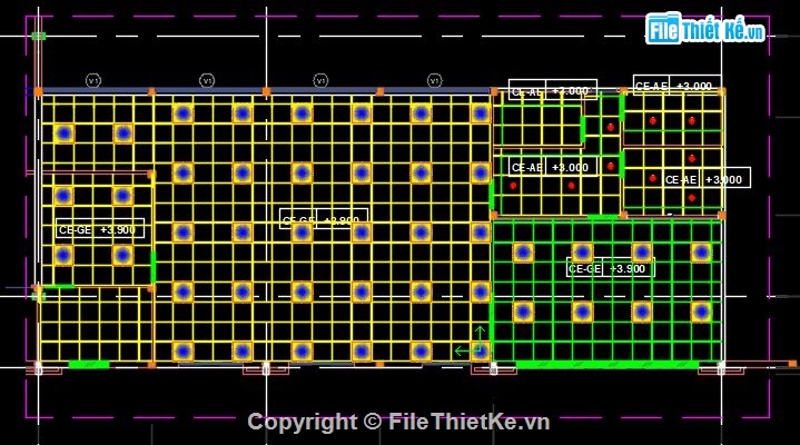 trần thạch cao,văn phòng,file cad bố trí đèn trần văn phòng,bố trí trần thạch cao cad