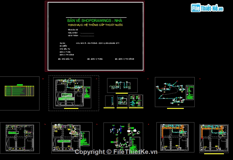chi tiết thi công nước,bản vẽ nước chung cư,thiết kế điện nước công trình,mẫu thiết kế nước chung cư