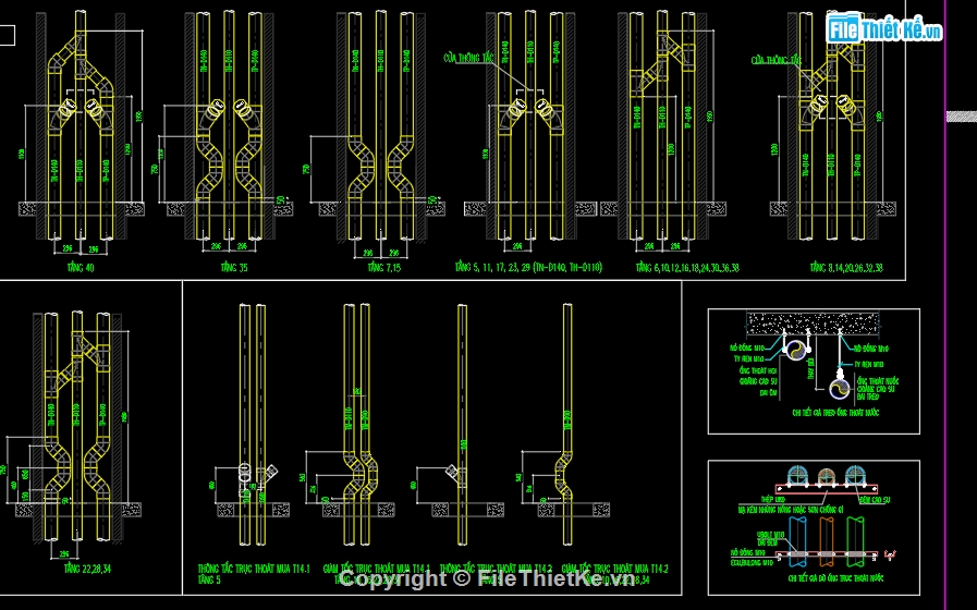 chi tiết thi công nước,bản vẽ nước chung cư,thiết kế điện nước công trình,mẫu thiết kế nước chung cư