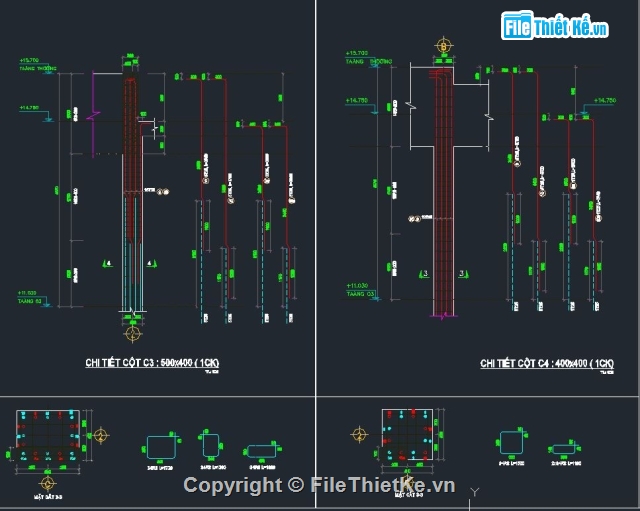 shopdrawing chi tiết thép cột,chi tiết thép cột,bản vẽ thép cột