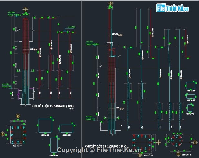 shopdrawing chi tiết thép cột,chi tiết thép cột,bản vẽ thép cột