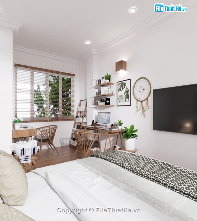 Phòng ngủ,sketchup Phòng ngủ,Full SU + Vray phòng ngủ,Nội thất phòng ngủ