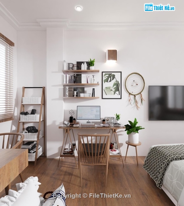 Phòng ngủ,sketchup Phòng ngủ,Full SU + Vray phòng ngủ,Nội thất phòng ngủ