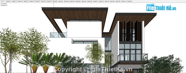 Sketch Up villa,Sketch Up biệt thự Villa,sketchup biệt thự