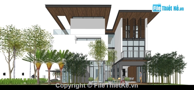 Sketch Up villa,Sketch Up biệt thự Villa,sketchup biệt thự