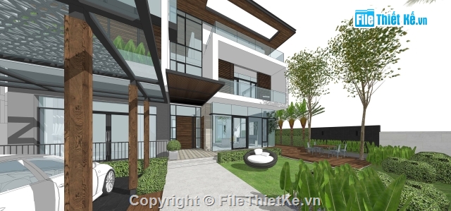 Sketch Up villa,Sketch Up biệt thự Villa,sketchup biệt thự