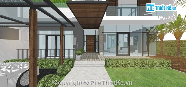 Sketch Up villa,Sketch Up biệt thự Villa,sketchup biệt thự