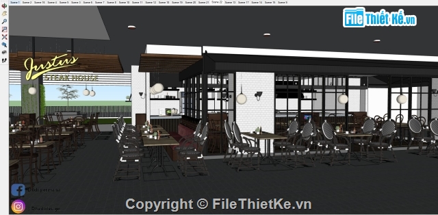 Nhà hàng bia,sketchup cửa hàng,Nhà hàng ăn uống