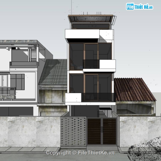 full setting ánh sáng vật liệu,Su nhà phố,Sketchup 2016 & Vray Nhà Phố,Sketchup nhà phố