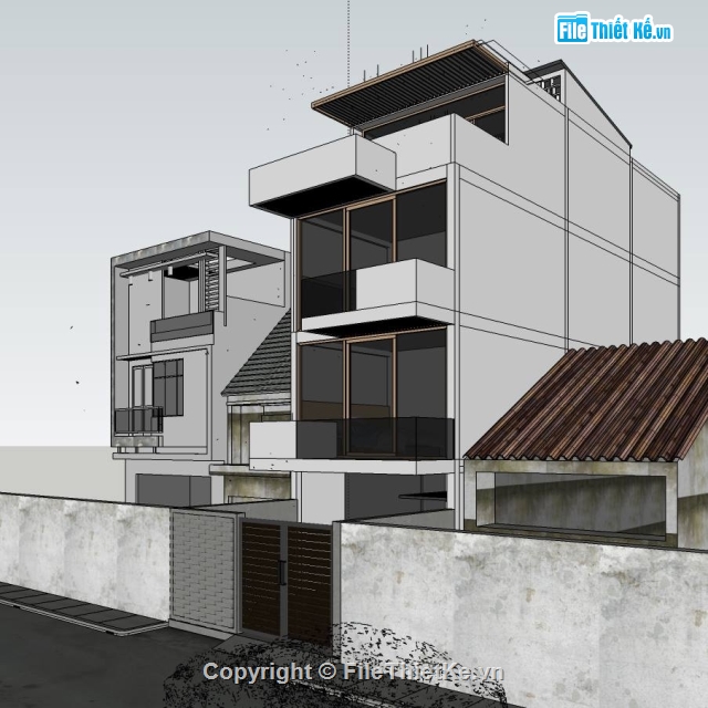 full setting ánh sáng vật liệu,Su nhà phố,Sketchup 2016 & Vray Nhà Phố,Sketchup nhà phố