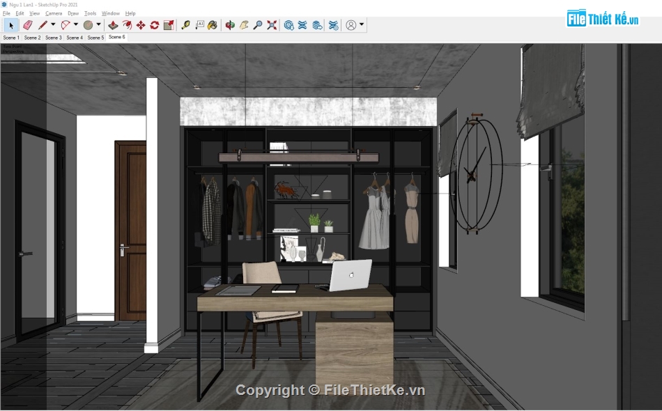 sketchup nội thất phòng ngủ,File sketchup nội thất phòng khách,File phòng ngủ sketchup,phòng khách sketchup,File sketchup nội thất