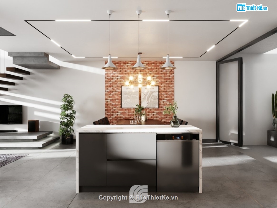 sketchup phòng khách,nội thất phòng bếp,sketchup nội thất,Sketchup bếp,sketchup bàn ghế ăn,File sketchup phòng khách