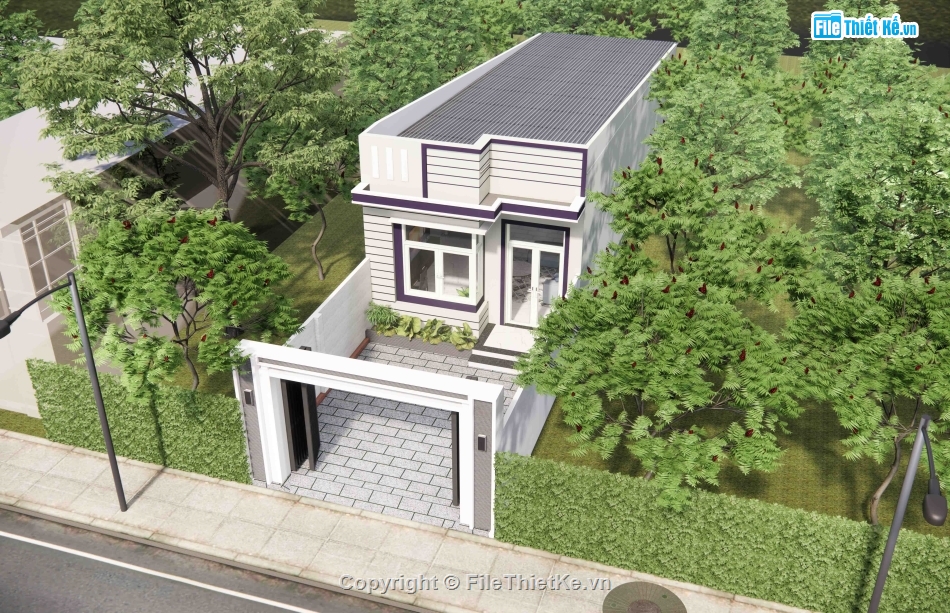 Sketchup nhà phố,Bản vẽ kiến trúc nhà phố,autocad + Sketchup nhà phố,thiết kế nhà phố,hồ sơ autocad nhà phố