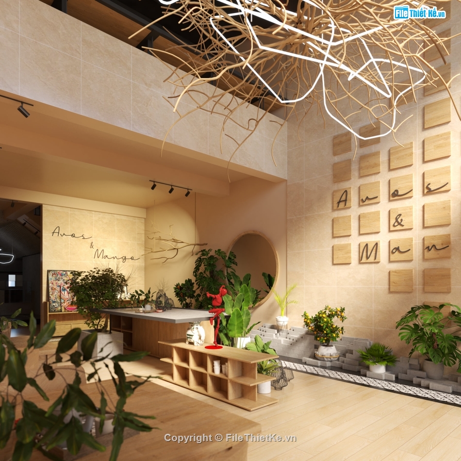 nội thất quán cà phê,Su nội thất quán cà phê,sketchup nội thất quán cà phê