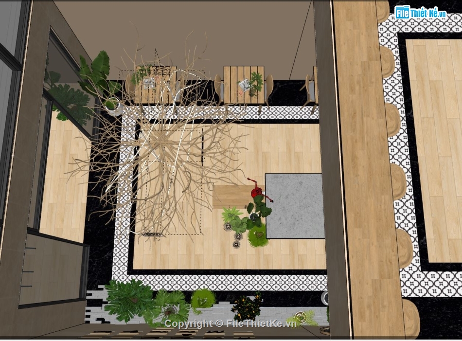 nội thất quán cà phê,Su nội thất quán cà phê,sketchup nội thất quán cà phê