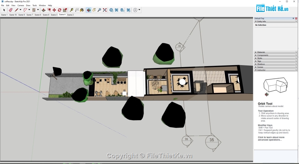 nội thất quán cà phê,Su nội thất quán cà phê,sketchup nội thất quán cà phê