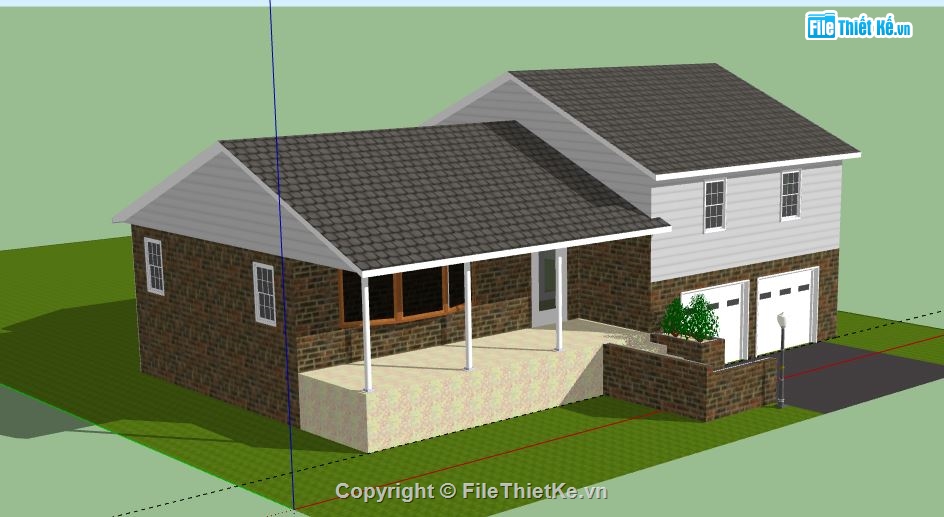 Biệt thự 2 tầng,model su biệt thự 2 tầng,biệt thự 2 tầng file su,sketchup biệt thự 2 tầng,biệt thự 2 tầng sketchup