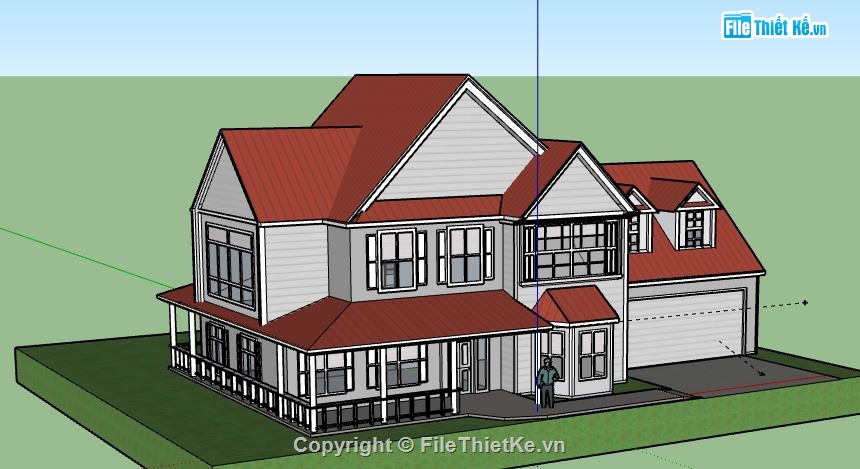 Biệt thự 2 tầng,model su biệt thự 2 tầng,biệt thự 2 tầng file su