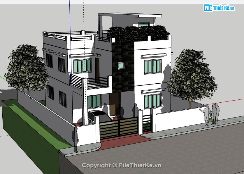 Biệt thự 2 tầng,model su biệt thự 2 tầng,biệt thự 2 tầng file su