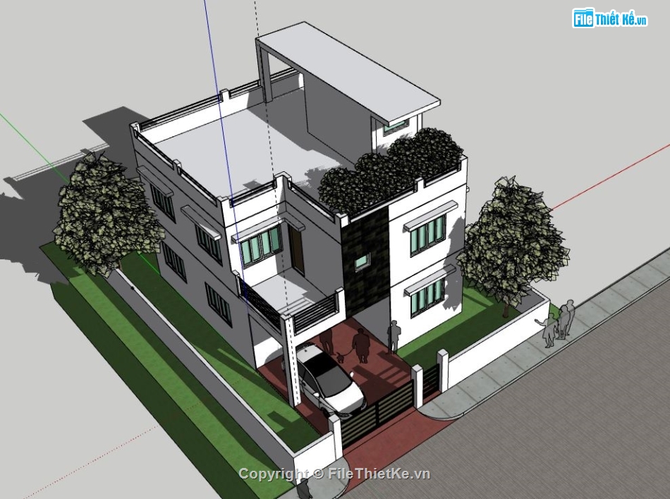 Biệt thự 2 tầng,model su biệt thự 2 tầng,biệt thự 2 tầng file su