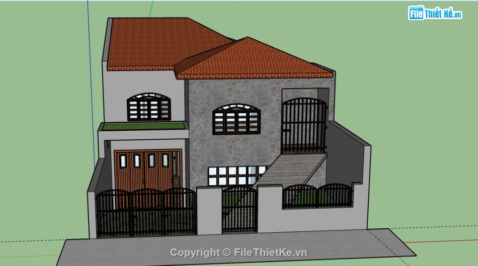 Biệt thự 2 tầng,model su biệt thự 2 tầng,file su biệt thự 2 tầng,biệt thự 2 tầng sketchup,biệt thự 2 tầng file su