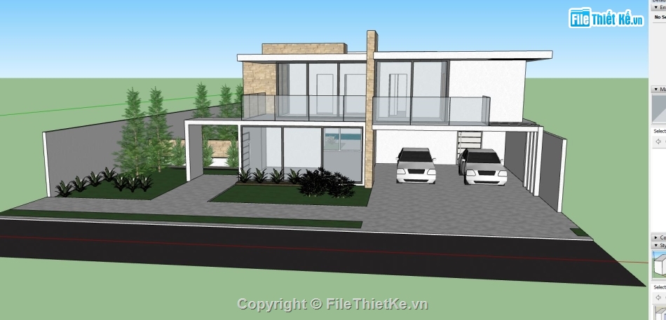 sketchup biệt thự 2 tầng,su biệt thự 2 tầng,biệt thự 2 tầng su