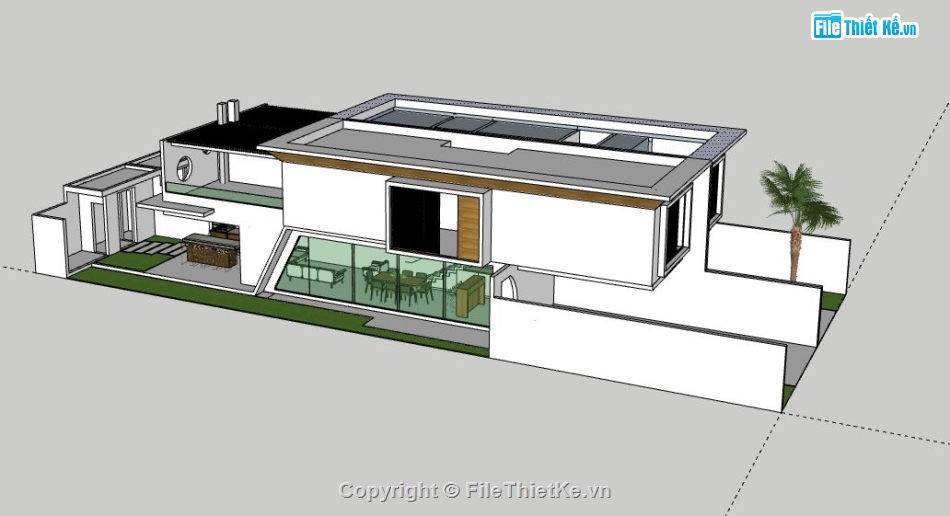Biệt thự song lập 2 tầng,Biệt thự song lập,file su biệt thự 2 tầng,biệt thự 2 tầng song lập,file sketchup biệt thự