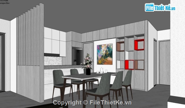 Sketchup nội thất chung cư,chung cư,nội thất,thiết kế nội thất chung cư