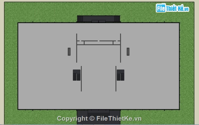 giảng đường Crown,SR Crown Hall,Sketchup giảng đường