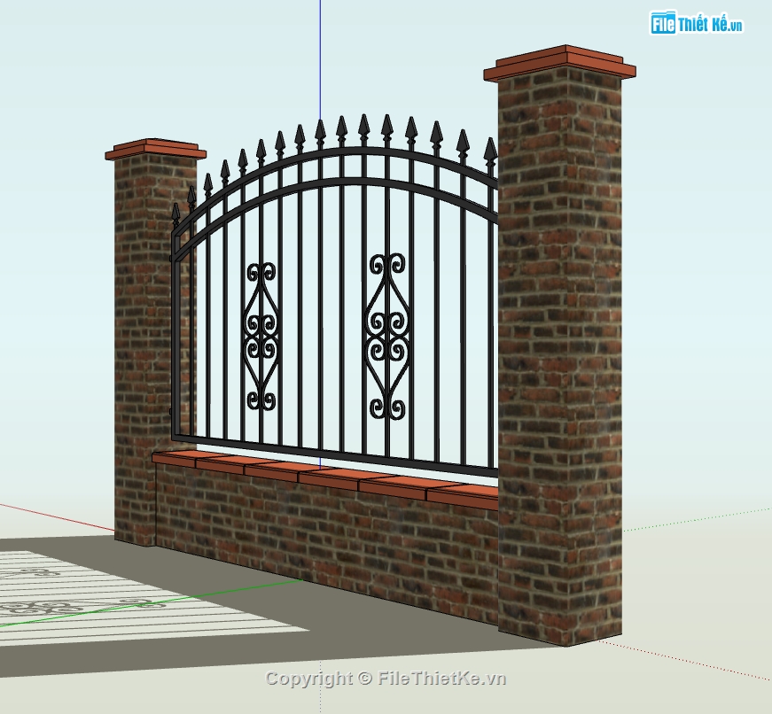 dựng 3d su mẫu hàng rào cnc,hàng rào cnc dựng file sketchup,model su mẫu hàng rào cnc