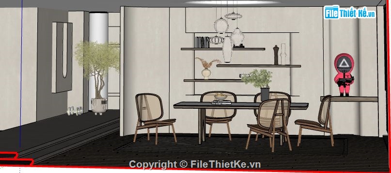 file sketchup phòng khách hiện đại,nội thất phòng khách,phòng khách dựng sketchup,sketchup nội thất phòng khách