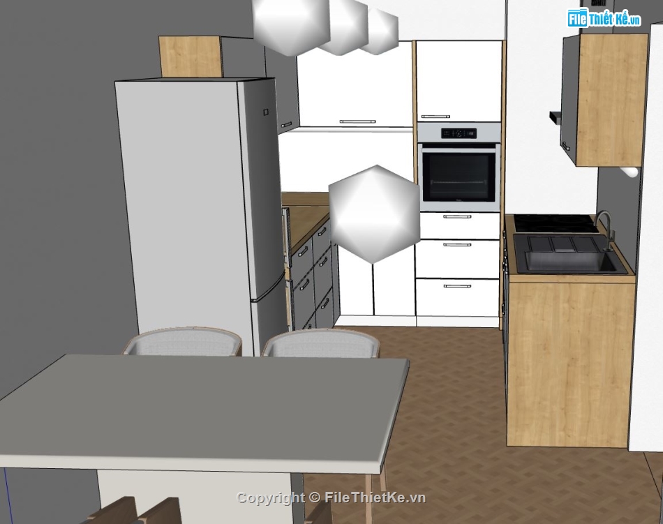 Sketchup bếp,model su phòng bếp,thiết kế phòng bếp,mẫu su phòng bếp