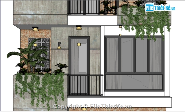 Sketchup Nhà phố 4 tầng,Sketchup nhà phố,Su Nhà phố,model sketchup nhà hiện đại,file sketchup nhà phố