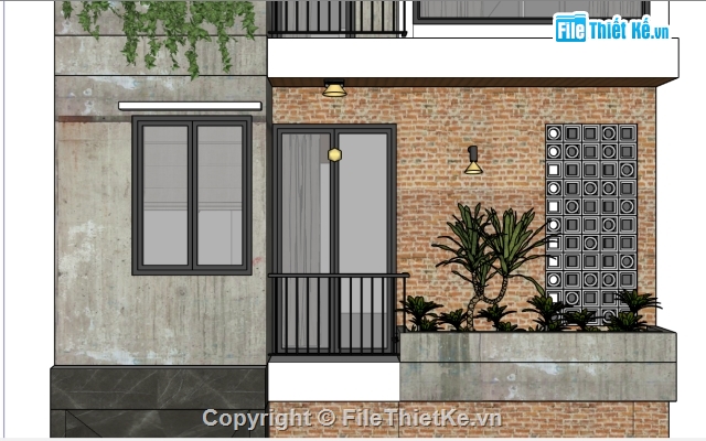 Sketchup Nhà phố 4 tầng,Sketchup nhà phố,Su Nhà phố,model sketchup nhà hiện đại,file sketchup nhà phố