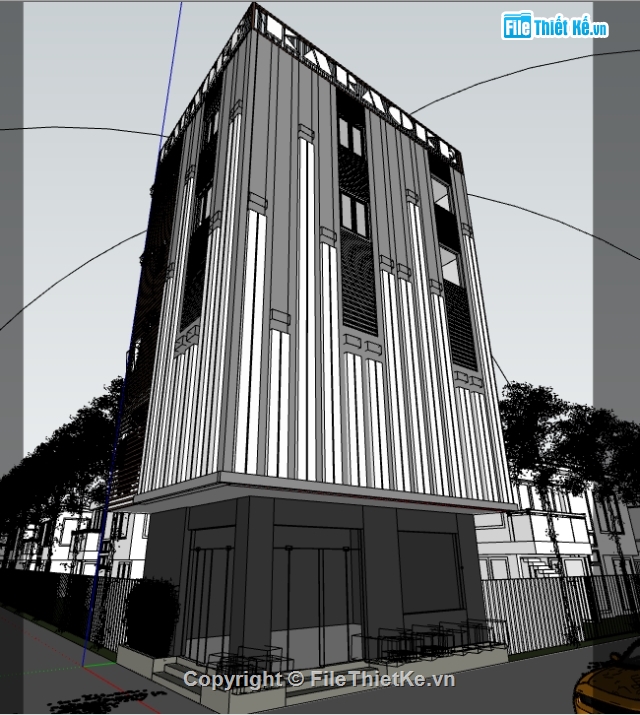 quán karaoke,mẫu karaoke,sketchup quán karaoke,ngoại cảnh quán karaoke
