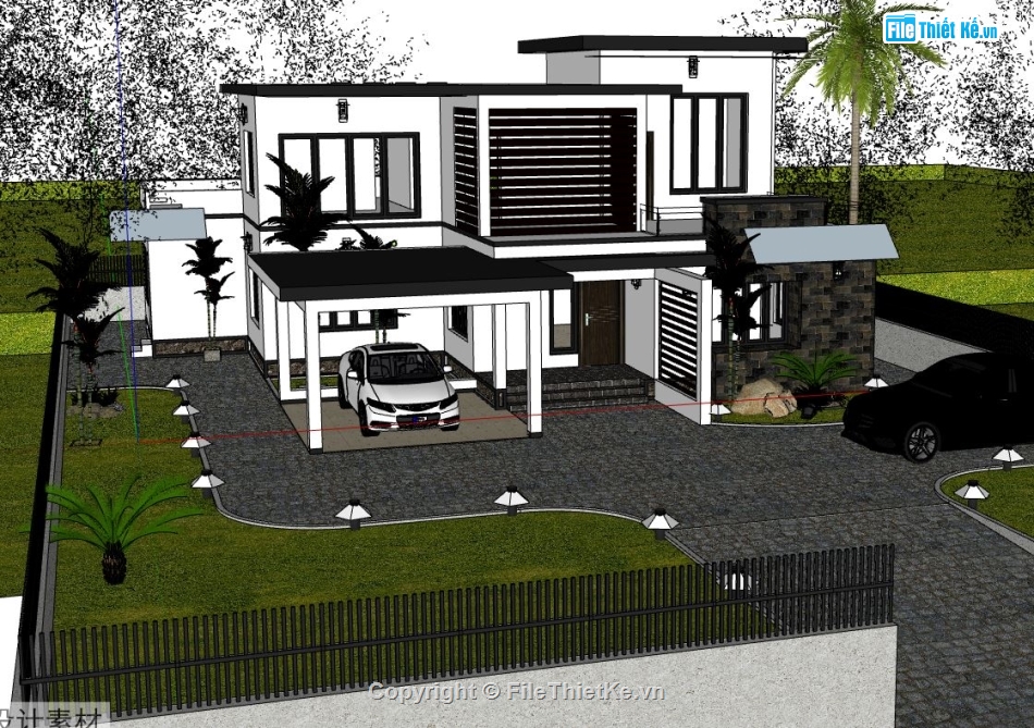 biệt thự 2 tầng,mẫu biệt thự hiện đại,mẫu biệt thự 2 tầng
