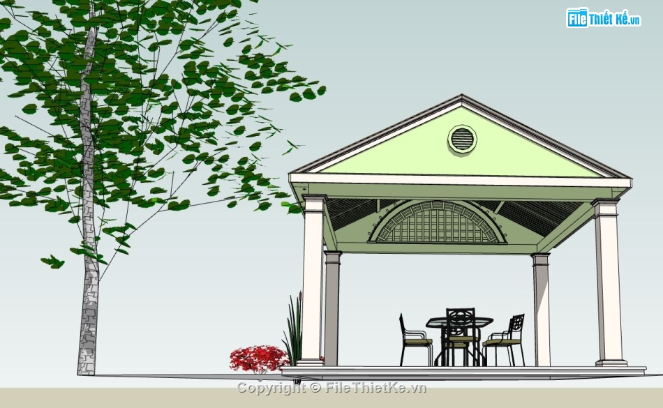 Sketchup chòi nghỉ,Sketchup chòi,mẫu chòi nghỉ sketchup