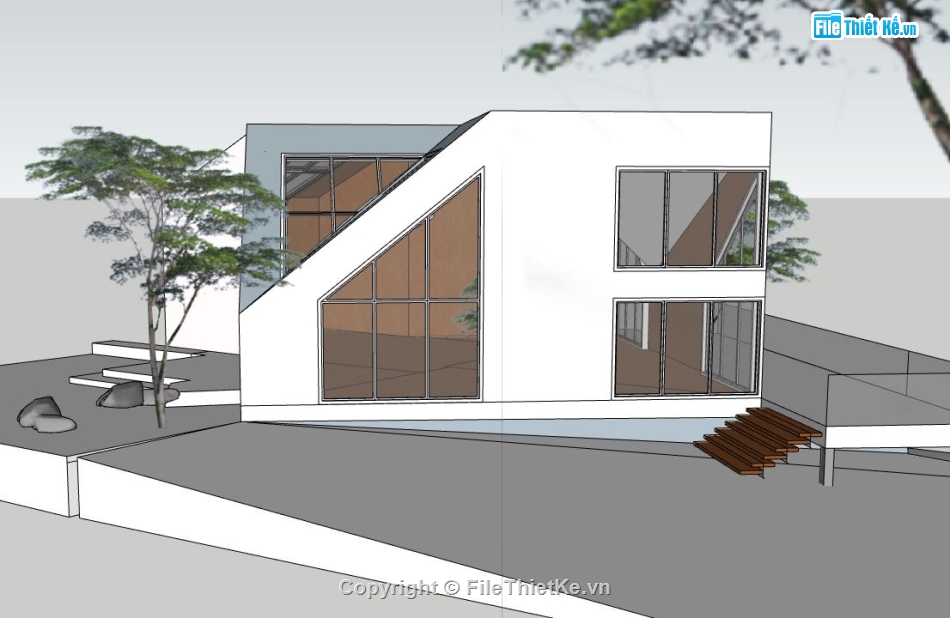 nhà dân gian,sketchup nhà dân gian,mẫu nhà dân gian