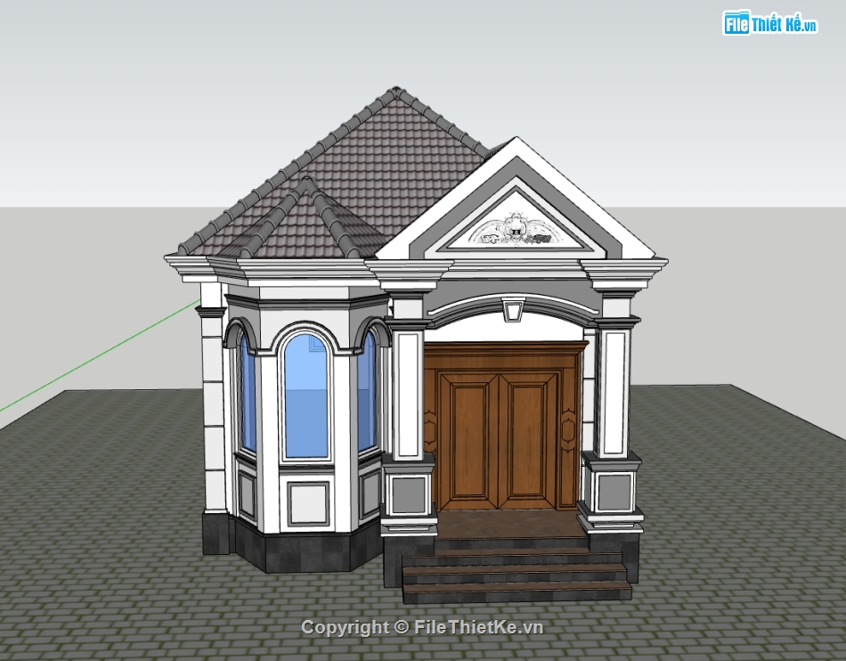 mẫu nhà phố hiện đại,nhà phố 1 tầng,file su nhà phố 1 tầng,nhà phố sketchup