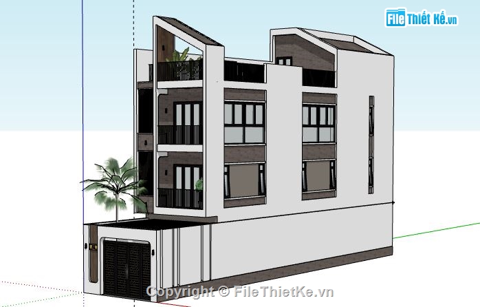 Nhà phố 4 tầng,model su nhà phố 4 tầng,nhà phố 4 tầng file sketchup