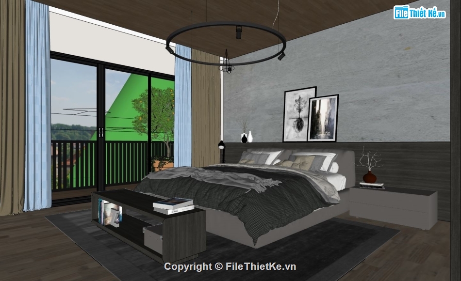 nội thất phòng ngủ,mẫu nội thất phòng ngủ sketchup,Sketchup mẫu nội thất,mẫu nội thất phòng ngủ SU