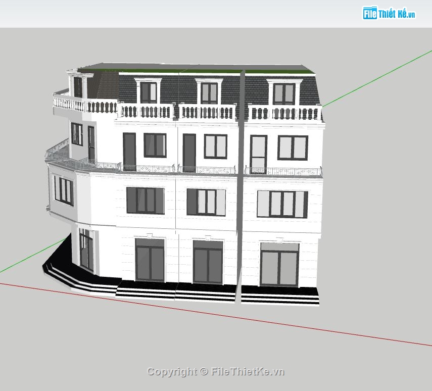 nhà 1 tầng,mẫu nhà 1 tầng,sketchup nhà 1 tầng