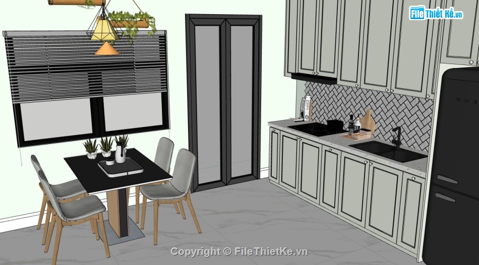 phòng bếp,Sketchup bếp,nội thất phòng bếp
