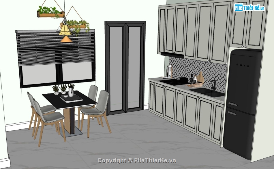 phòng bếp,Sketchup bếp,nội thất phòng bếp