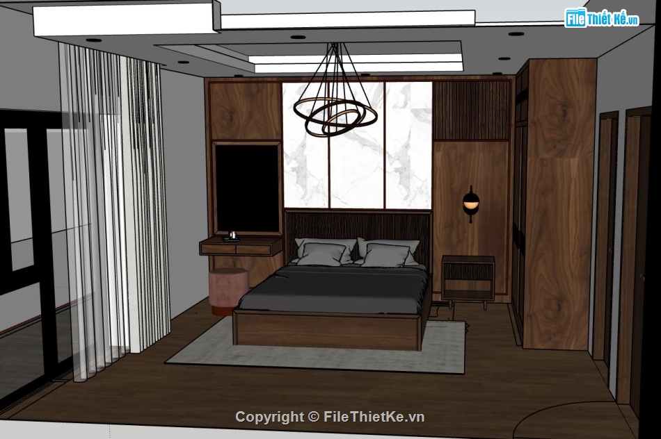 thiết kế phòng ngủ đẹp,mẫu phòng ngủ,sketchup phòng ngủ