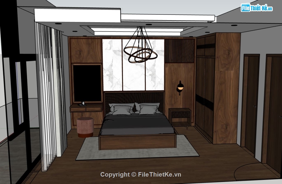 thiết kế phòng ngủ đẹp,mẫu phòng ngủ,sketchup phòng ngủ