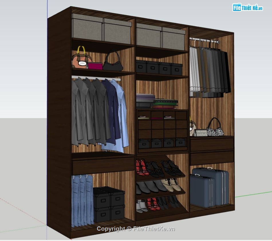 tủ quần áo,mẫu tủ quần áo,Sketchup mẫu tủ,model su tủ quần áo